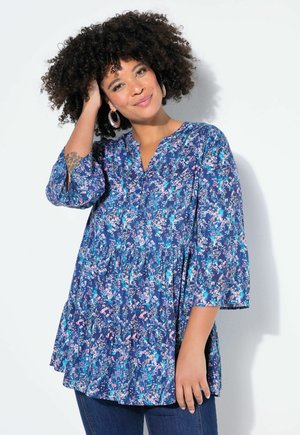 A-LINIE BLÜMCHENMUSTER 3/4-ÄRMEL VOLANTS - Bluse - royal blue