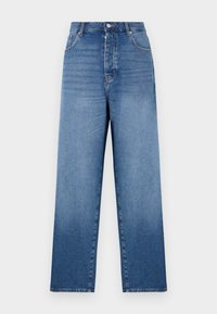 Unselected, dark blue denim