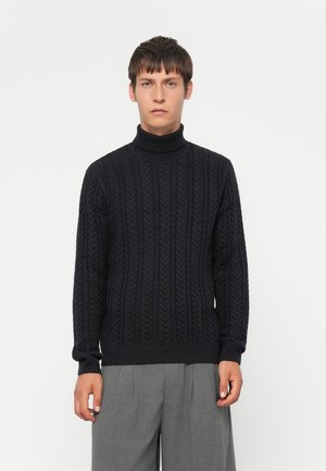JPRBLUSEAN CABLE ROLL NECK - Pullover - dark navy