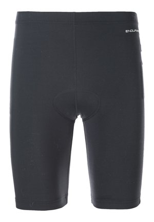 Zwarte fietsshorts gemaakt van rekbare stof, met een gevoerde inzet en platte naden voor comfort. Logo op de tailleband.