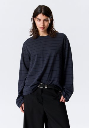 Weekday LONG SLEEVED BOXY - Μπλούζα με μακριά μανίκια - navy
