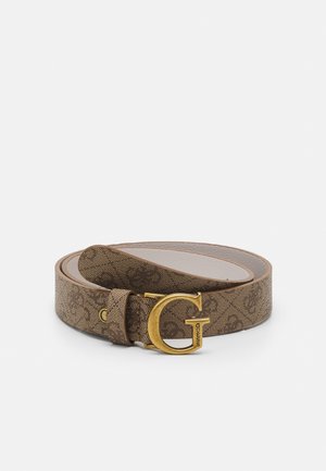 GUESS Emera Cintura Regolabile Donna - Larghezza 3.5 Cm, Colore Latte (Marrone Chiaro), Con Logo - Materiale 50% PU, 50% Pelle - Taglia W95 (90-100 Cm)