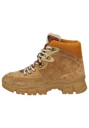 Lace-up boots - cognac
