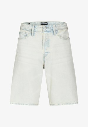 Szorty jeansowe w jasnym odcieniu z zapięciem na guzik i zamek, kieszeniami z przodu i z tyłu, szlufkami na pasek oraz metką Jack & Jones na talii.