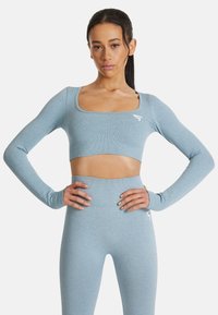 SQUATPROOF - LONG SLEEVE SEAMLESS CROPPED LONG SLEEVE  - Pitkähihainen paita - blue Pienoiskuva 1