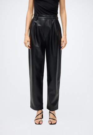 KELSA VEGAN LEATHER PANT - Pantalon classique - black