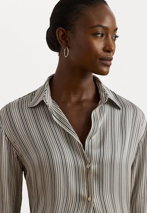 Relaxed Fit Striped Satin Shirt - Button-down blouse2