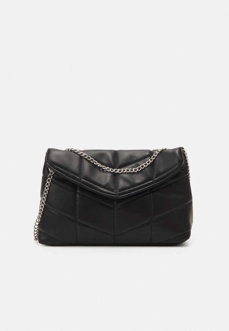 Pieces PCBRIANNA QUILT CROSS BODY BAG - Τσάντα χιαστί - black/silver-coloured