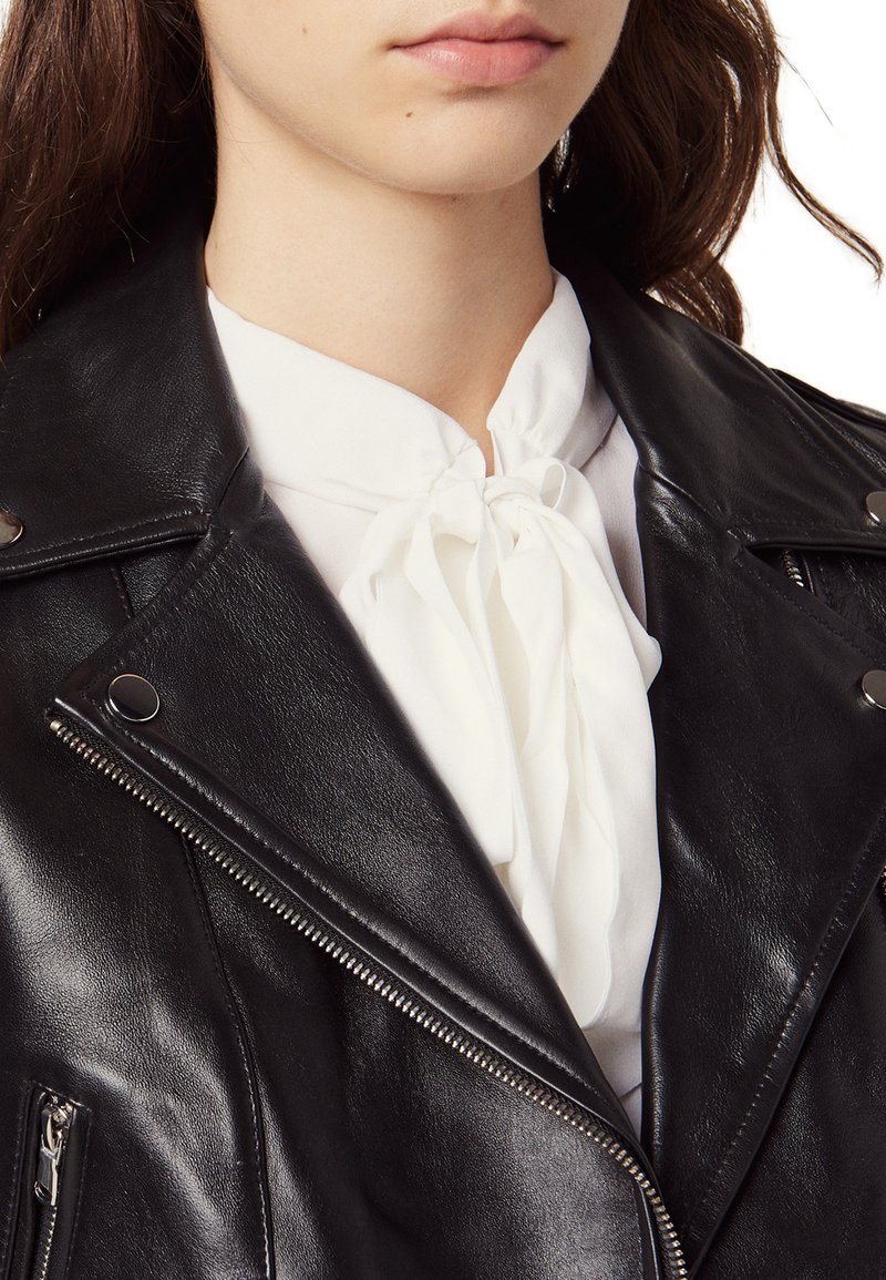 Sandro Siouxie Leather Jacket Noir Black Zalando De