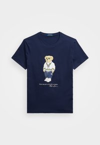 CUSTOM SLIM FIT POLO BEAR JERSEY T-SHIRT - T-shirts print - newport navy heritage bear
