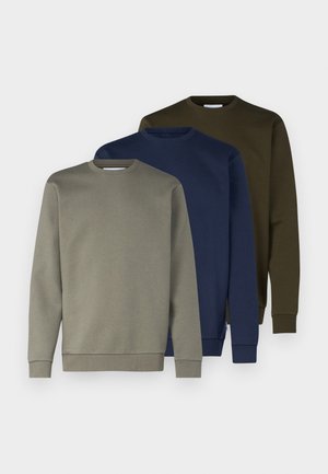 ONSCERES CREW NECK 3 PACK - Sweatshirt - castor gray/forest night/dress blue