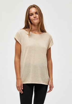 MICARLINA KNIT TEE - T-shirt basique - medal gold melange/lurex