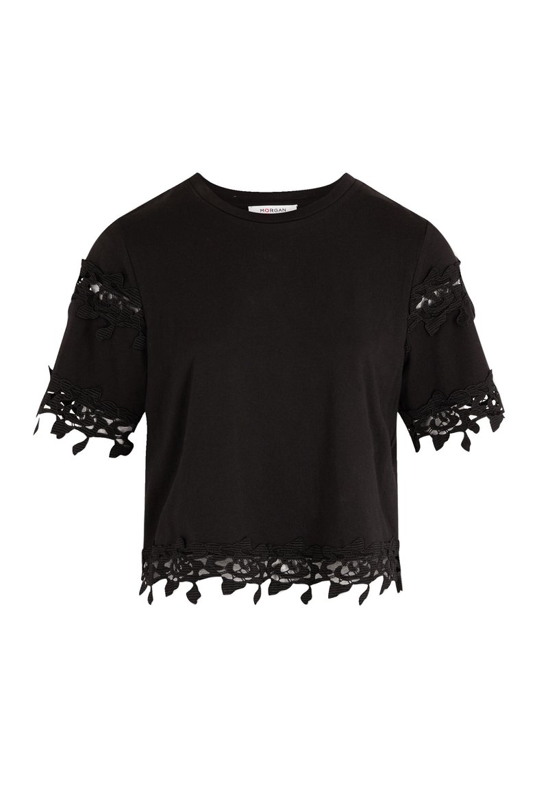 T-shirt Morgan Femme Taille 42 (L) - Modèle 'Volanté', Noir Ou Blanc, Neuf Avec étiquettes