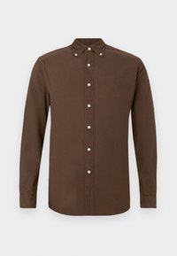 CUSTOM FIT GARMENT-DYED OXFORD SHIRT - Krekls - nutmeg brown