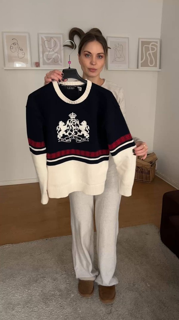 EMBROIDERED-CREST COTTON SWEATER - Jumper - multi3