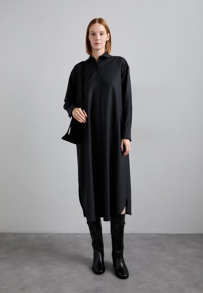 Theory MAXI - Srajčna obleka - charcoal melange