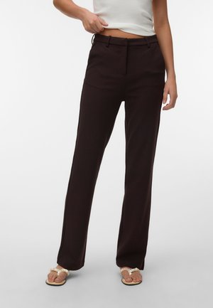Vero Moda VMZAMIRA STRAIGHT - Püksid - chocolate torte