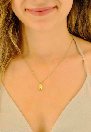MUAU Schmuck ANHÄNGER TEDDYBÄR , 19X10MM - Ciondolo - gelbgold