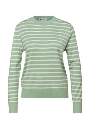 GESTREIFTER  - Pullover - grün