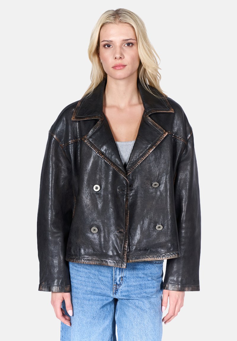 Freaky Nation ABBIE - Veste en cuir - used black