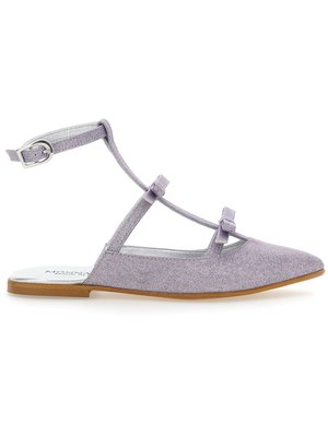 Monnalisa Ballerina med hælstøtte - glitter glicine