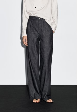 WIDE LEG - Jeans a sigaretta - mottled dark blue