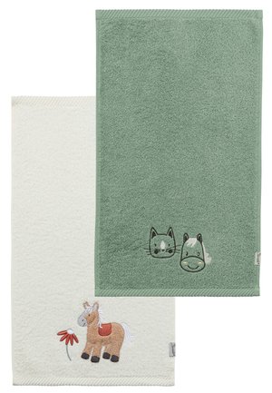 Sterntaler 2ER-PACK KINDERHANDTUCH BAUERNHOF - Other accessories - dunkelgrün meliert