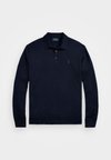 WOOL POLO-COLLAR JUMPER  - Striktrøje - hunter navy