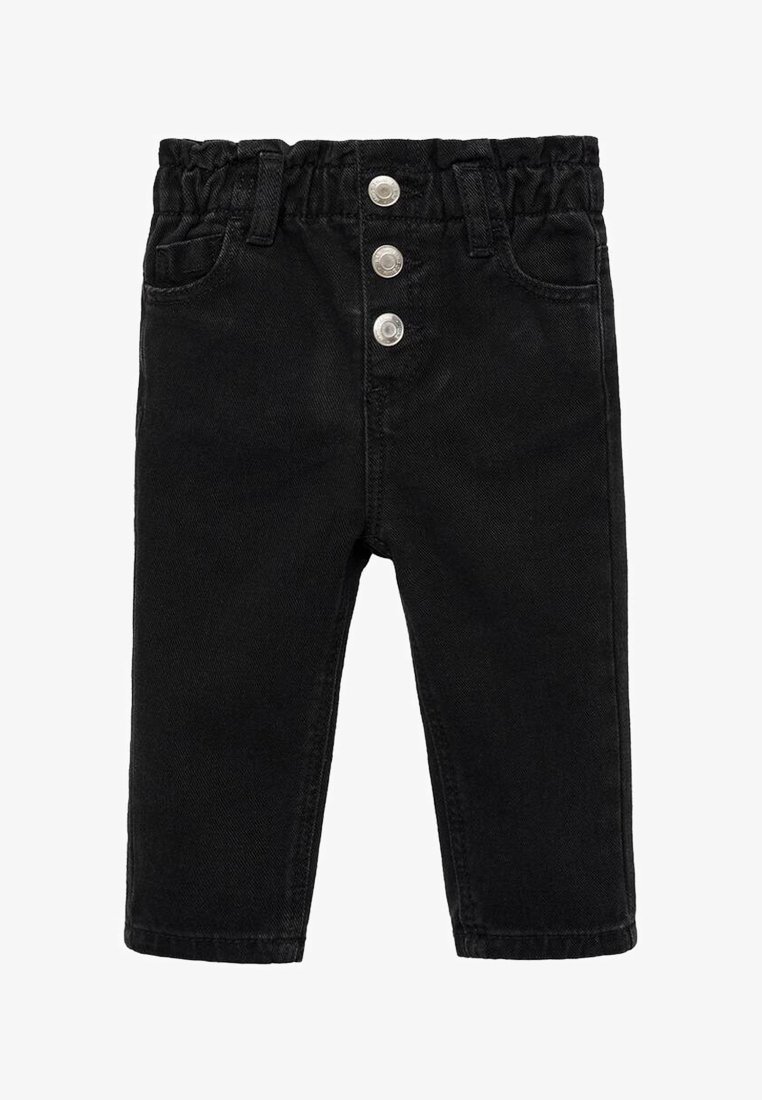 Mango Kids PAPER BAG WITH BUTTONS Jean droit black denim/denim