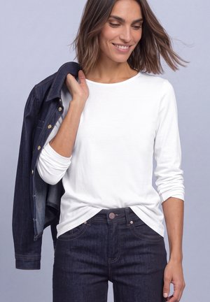 Street One, PLAIN BASIC LONG-SLEEVE TOP - T-shirt à manches longues - white