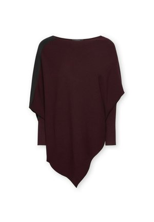 Elena Mirò, MAGLIA KIMONO CON ORLO ASIMMETRICO - Mantella - bordeaux