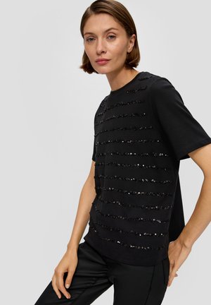 MIT PAILLETTEN - T-shirt print - schwarz