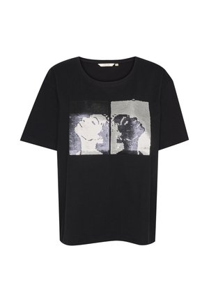 Print T-shirt - pitch black