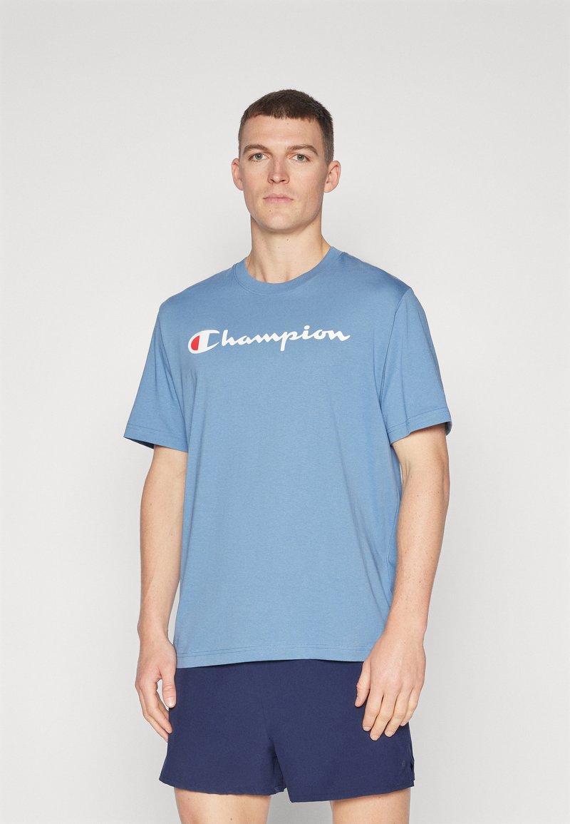 Champion ICONS CREWNECK WITH LARGE LOGO - T-Shirt print - blue