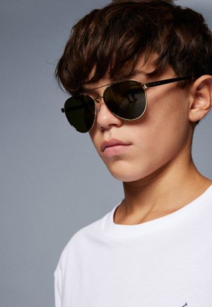 Polo Ralph Lauren 7-10 YEARS UNISEX - Sluneční brýle - shiny pale gold - dark green