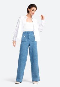 Rich & Royal WIDE-LEG FIT - Trousers - denim blue
