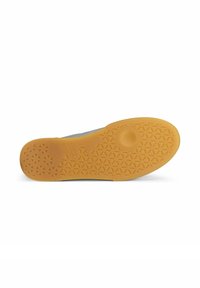 Ecco Sneaker-Außensohle aus Gummi mit strukturiertem Oberflächenmuster in geometrischen Formen und einem kontrastierenden grauen oberen Abschnitt.