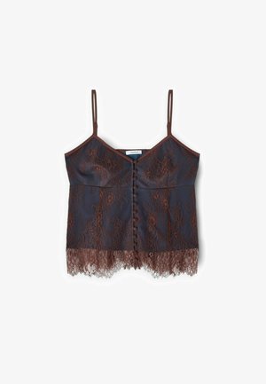 Motivi, TOP CON SOTTOVESTE E ORLO SMERLATO - Top - blu