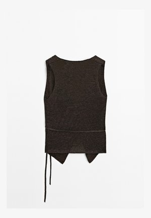 Massimo Dutti Waistcoat - mottled dark brown