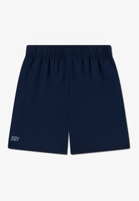 Σκούρο μπλε αθλητικό σορτς με ελαστική μέση, κατασκευασμένο από ελαφρύ υλικό. Φέρει το λογότυπο  «ULTRA DRY» στην κάτω αριστερή γωνία.