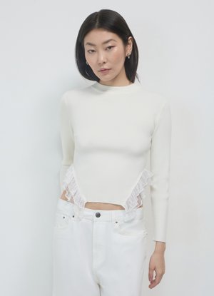 Calliope INSERTI FRILL - Pullover - bianco lana