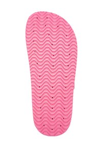 Roze rubberen inlegzool met een golvende textuur en kleine gaatjes voor ademend vermogen. Het ontwerp is slank en vormt zich naar de voetvorm.