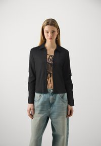 ONLY - ONLHILLERY BOW CARDIGAN  - Adīta jaka - black Miniatūras attēls 1