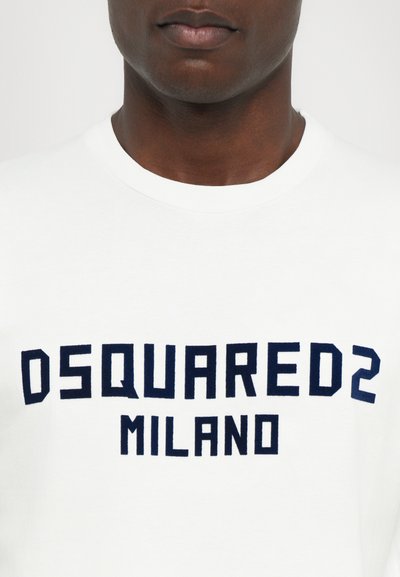 Dsquared2 COOL FIT TEE - Trükipildiga T-särk - white/dark navy