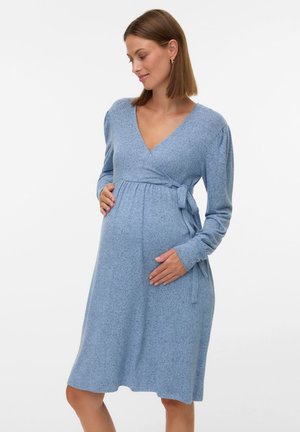 MLKIRA TESS BOW - Trikotaažkleit - brunnera blue detail:melange