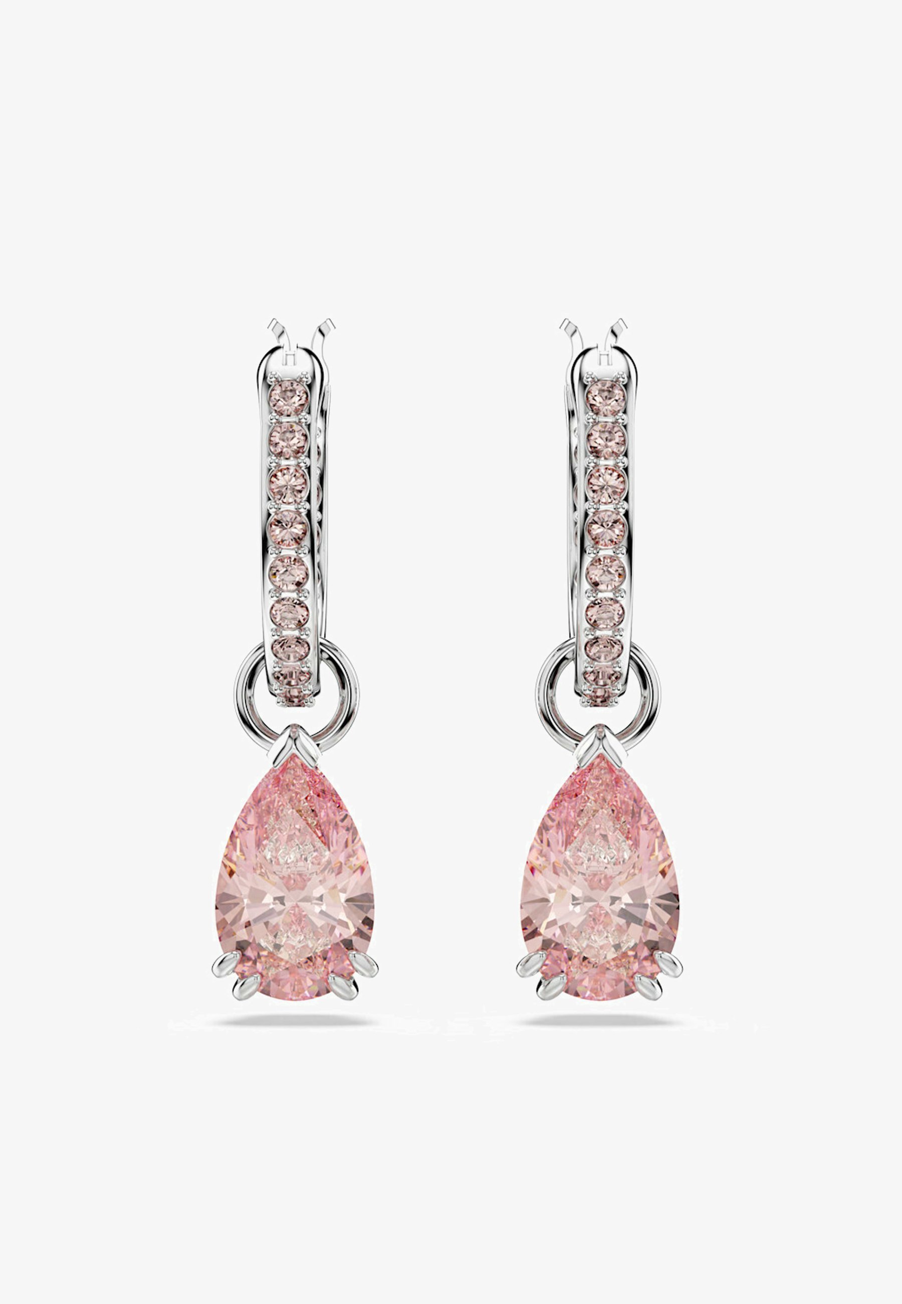 Swarovski ATTRACT DROP PEAR CUT TONE PLATED Earrings pink