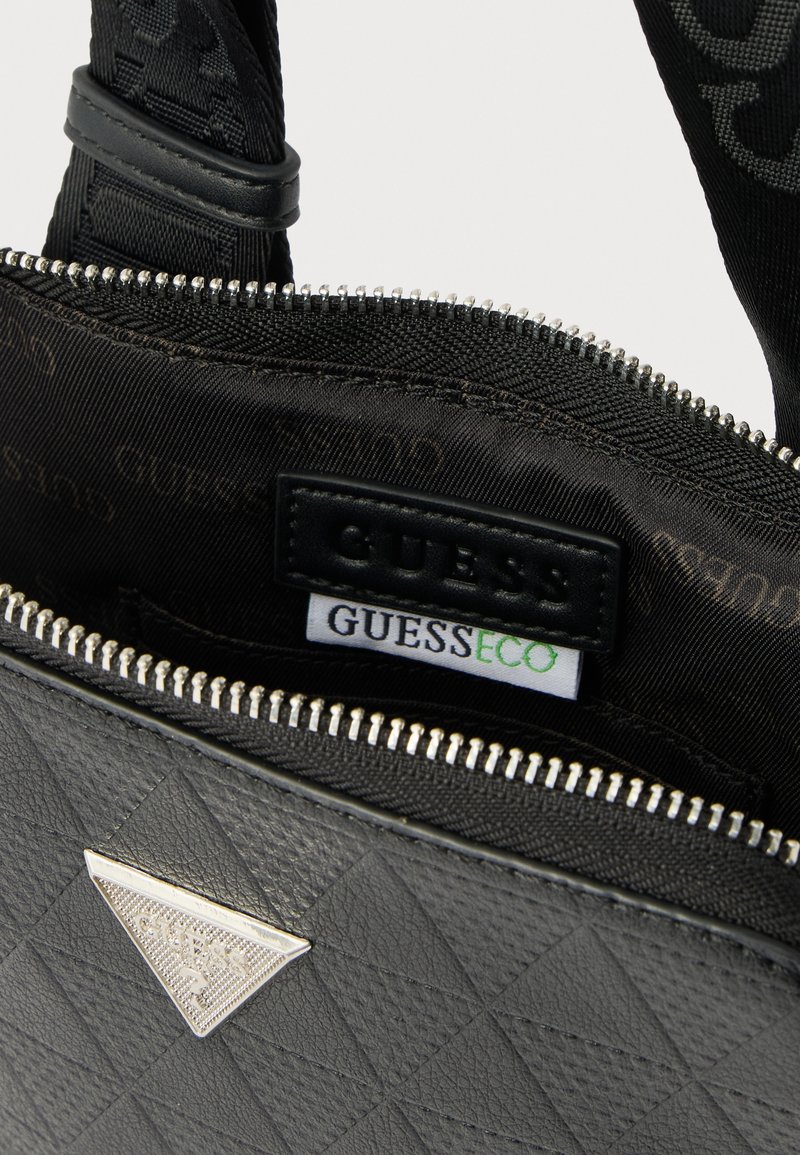 GUESS Torino Borsa A Tracolla Donna In Pelle Sintetica Nera - Tasca Con Cerniera E Fodera Con Logo - Zip