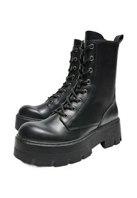 Bershka TRACK  - Botine cu platformă - black