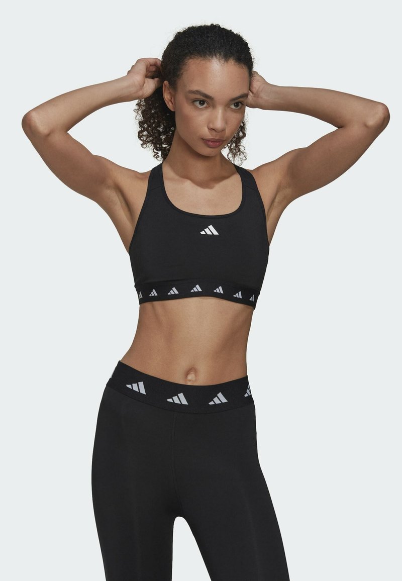 adidas Performance Medium support sports bra black Zalando.co.uk