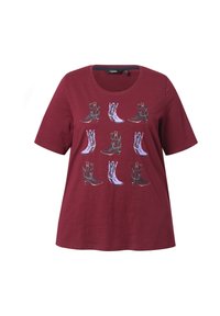 COWBOY  SHORT SLEEVE GRAPHIC TEE - Printtipaita - dark cherry red